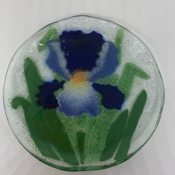 Set of 6 FUSED GLASS FLORAL COASTERS - Picture 8 of 9